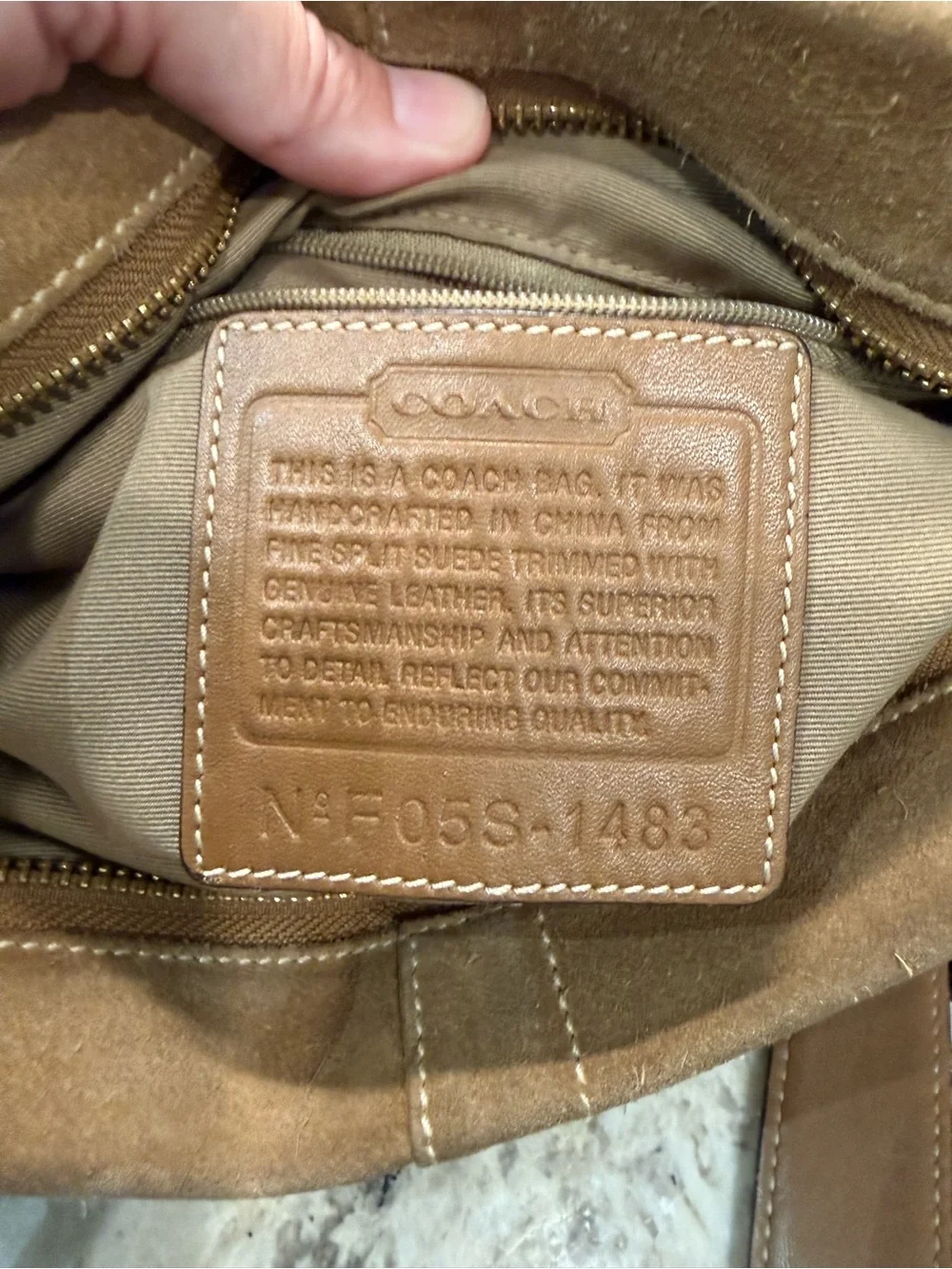 Coach EUC Vintage Tan Suede Soho Shoulder Bag w/Leather Trim